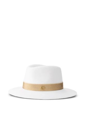 Maison Michel logo-plaque hat - White