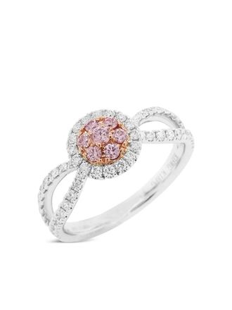 HYT Jewelry 18kt white gold diamond ring - women - White Diamond/Pink Diamond/18kt White Gold - 6 1/4