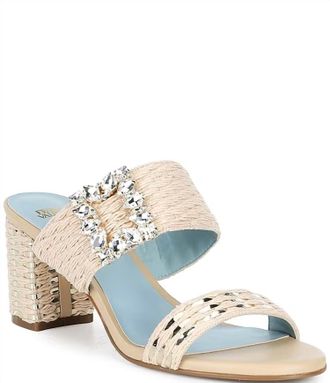 Frances Valentine Womens Betty Raffia Heeled Sandal In Natural/gold