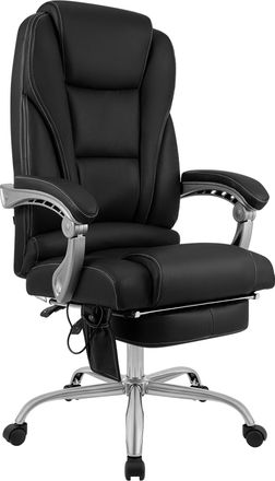 Clp Clp - Sill&oacute;n De Oficina Pacific De Cuero Aut&eacute;ntico Con Funci&oacute;n De Masaje Negro