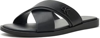 Calvin Klein Elern Mens Sandals Black : 10 M, Faux Leather