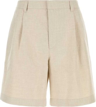 Bottega Veneta Mens Sand Twill Bermuda Shorts - Ivory Linen - Size EU 50 (Mens)