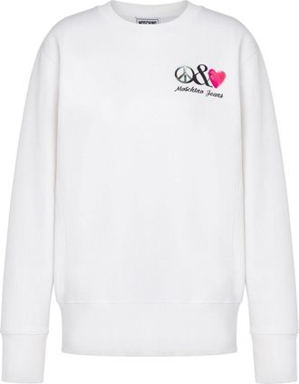 Moschino graphic-print cotton hoodie - women - Cotton - L - White