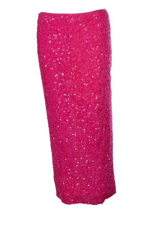 Rotate pink sequinned skirt with back slit