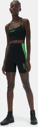 Ganni Black Active Ultra High Waist Shorts - Size 4XL Recycled Nylon