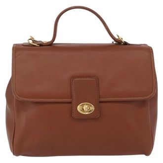 Gucci Vintage Leather Brown Leather Handbag (Pre-Owned)