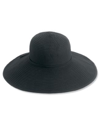 San Diego Hat Company Womens Black Ribbon Braided Floppy Hat