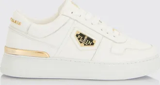 Philipp Plein Sneakers basse in pelle di vitello liscia con logo applicato