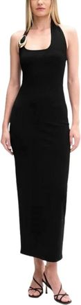 HUGO BOSS Shagar Dress - Dames - Feestkleedjes - Zwart - L - Leer - Kleedjes