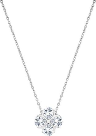 Crislu Four Stone Pendant Necklace in Pure Platinum/clear Stone at Nordstrom, Size 16