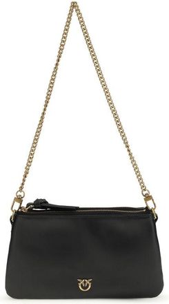 Pinko Zwarte Kalfsleren Bos Taurus Schoudertas