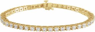 Diamond2Deal 14k Yellow Gold 5 CTW Lab-Grown Diamond Line Bracelet 7.25