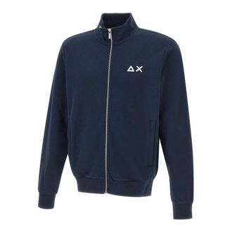 Sun 68 Track Zip Basic Fleece - Heren - Vesten met rits - Blauw - 2XL - Katoen - Hoodies & sweatvesten
