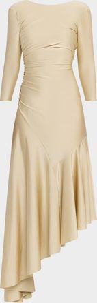 La Petite Robe Di Chiara Boni Tanis High-Low Shimmer Midi Dress