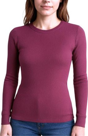 Watson's Womens Therma Rib Long Sleeve Thermal Crew in Burgundy at Nordstrom, Size Xx-Large