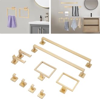 OEM Juego De Toalleros Para Ba&ntilde;o, 10 Piezas, Tama&ntilde;o Del Toallero 60556 Cm, Tama&ntilde;o Del Aro Para Toallas 16135 Cm, Tama&ntilde;o Del Portarrollos De Papel Higi&eacute;nic