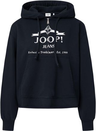 Joop Kapuzensweatshirt JOOP JEANS Talia, Damen, Gr. L, blau (dunkelblau), Sweatware, Obermaterial: 100% Baumwolle, unifarben, relaxed fit normal, Rundhals,