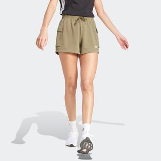 adidas Shorts ADIDAS SPORTSWEAR W SL FT SHO, Damen, Gr. XXL, N-Gr, gr&uuml;n (olive strata, wei&szlig;), Obermaterial: 70% Baumwolle, 30% Polyester, Hosen Shorts, locke