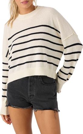 O'Neill Zephi Stripe Crop Sweater in Winter White at Nordstrom, Size X-Large