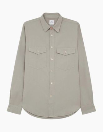 Paul Smith Mens PS Paul Smith LS Casual Fit Shirt 74 Smoke - Tan - Size: 44/Regular