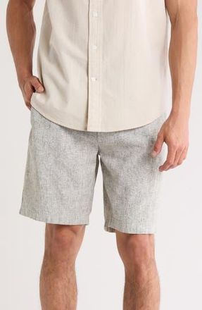 14th & Union Linen & Cotton 8-Inch Shorts in Olive Night- White Eoe at Nordstrom Rack, Size 33