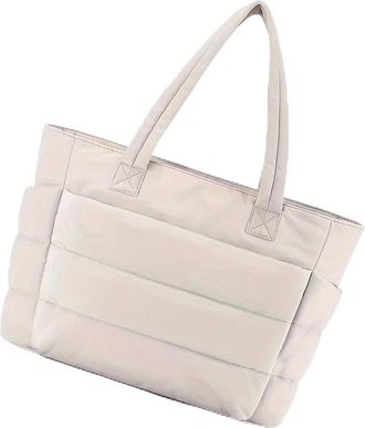 Generic Quilted Large Capacity Lightweight Tote Bag, Compatible For Women - Durable Fabric, Spacious Gym Beach Work Travel