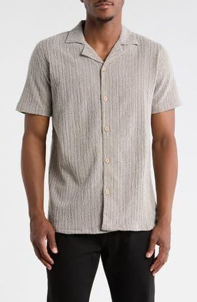 T.R. Premium Textured Camp Shirt in Grey at Nordstrom Rack, Size Xx-Large