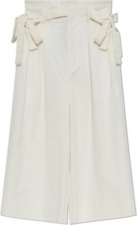 Fabiana Filippi Geplooide broek - Dames - Wijde Broeken - Beige - XS - Katoen - Broeken