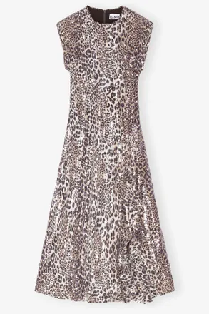 Ganni Leopard Stretch Sequins Long Dress - Size 10/12 Mixed
