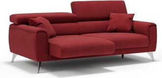 Divani.Store Caravaggio Sof&aacute; Con Asientos Deslizantes En Tela Suave E Impermeable 199 Cm Rojo