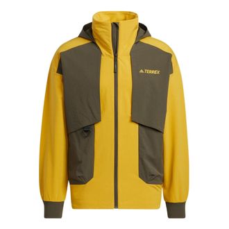 adidas Terrex Voyg Trans J Printing Logo Zipper Stand Collar Sun Protection Jacket Yellow HN2028