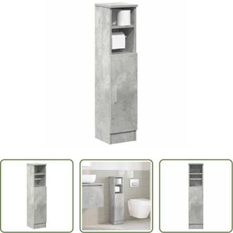 vidaXL vidaXL Portarotolo - Mobile da Bagno con Portarotolo Grigio Cemento 20,5x22x90 cm