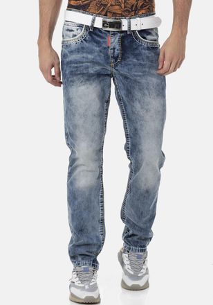 Cipo & Baxx Straight-Jeans CIPO & BAXX, Herren, Gr. 42, L&auml;nge 34, blau, Denim/Jeans, Obermaterial: 100% Baumwolle, straight fit, Jeans Straight-Jeans