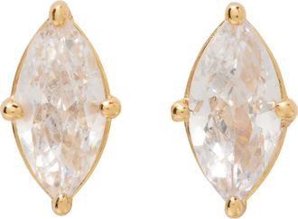 Kate Spade New York marquise cut solitaire stud earrings in Clear/Gold at Nordstrom