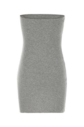 Miu Miu Womens Melange Grey Cotton Mini Dress Grigio Exterior: Abiti