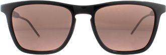 Gucci Rectangle Black Brown Sunglasses