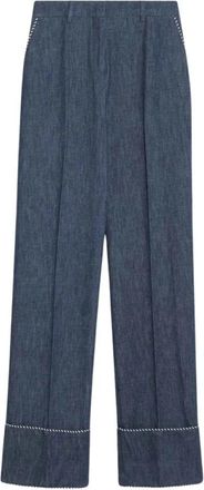 Valentino Garavani Katoenen Jeans - Dames - Regular Fit Jeans - Blauw - M - Katoen - Jeans