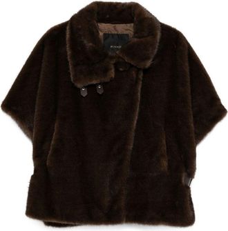 Pinko Plush Short Coat With High Collar
