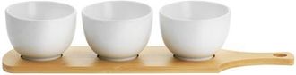 Gibson Home Gracious Dining 4 Piece Fine Ceramic Tidbit Bowl Set with Base in White at Nordstrom