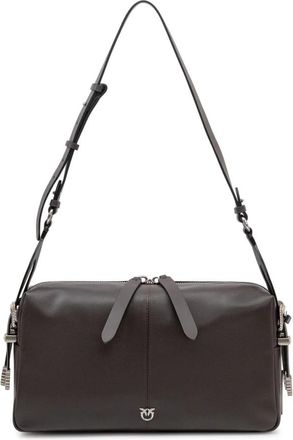 Pinko 24 Classic New Biker - Dames - Schoudertassen - Grijs - ONE Size - Leer - Tassen