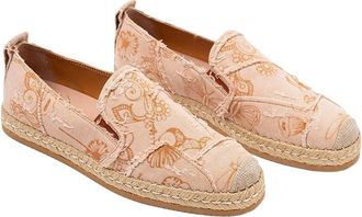 Hogan Floral-Print Frayed Fabric Espadrille