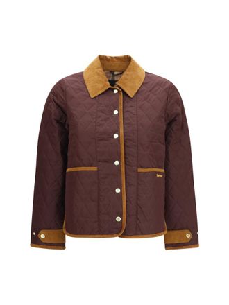 Barbour Maroon Quilted Shirt Collar Jacket