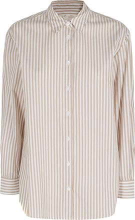 MC2 Saint Barth Striped Cotton Poplin Shirt with Classic Collar and Oversized Fit