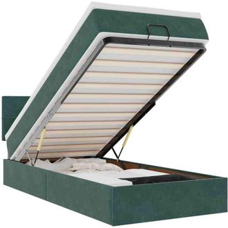 vidaXL Vidaxl - Estructura De Cama Otomana Con Colch&oacute;n Terciopelo Verde Oscuro