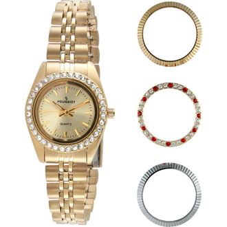 Peugeot Interchangeable Bezel Watch Gift Set- 25MM in Gold at Nordstrom