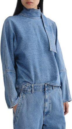 A Gold E Kembra Denim Top in Magnify Md Marbled Ind at Nordstrom, Size X-Small