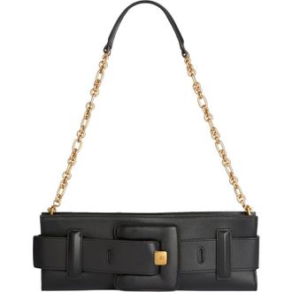 Balmain Anthem smooth leather clutch in Black at Nordstrom