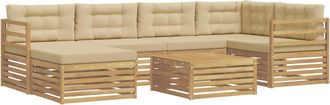 vidaXL Conjunto De Sof&aacute;s De Exterior 7 Uds. Y Beige Vidaxl