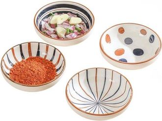 OEM Juego De 4 Peque&ntilde;os Cuencos De Cer&aacute;mica De 85 Ml Para Salsas. Cuencos Japoneses Para Salsas. Mini Cuencos Adorables Para Salsa De Soja