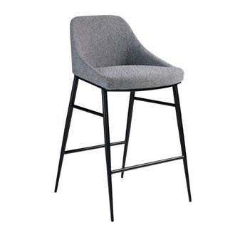 Angel Cerd&aacute; Grey Fabric Kitchen Stool 49x53x90 cm | Size: 49 x 53 x 90 cm